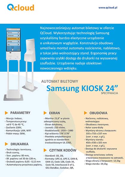 Karta katalogowa Samsung Kiosk 24